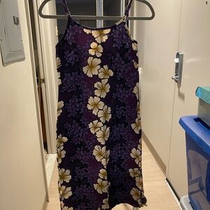 Hilo Hattie Purple Floral Sundress with Yellow Flowers